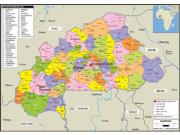 Burkina <br /> Political <br /> Wall Map Map