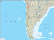 Chile <br /> Physical <br /> Wall Map Map