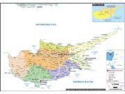Cyprus <br /> Political <br /> Wall Map Map