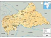 C. African Republic <br /> Physical <br /> Wall Map Map