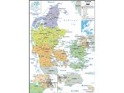 Denmark <br /> Political <br /> Wall Map Map