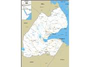 Djibouti Road <br /> Wall Map Map