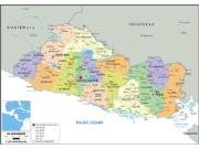 El Salvador <br /> Political <br /> Wall Map Map