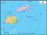 Fiji <br /> Political <br /> Wall Map Map