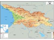 Georgia <br /> Physical <br /> Wall Map Map