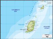 Grenada <br /> Physical <br /> Wall Map Map