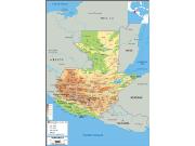 Guatemala <br /> Physical <br /> Wall Map Map