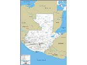 Guatemala Road <br /> Wall Map Map