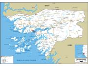 Guinea Bissau Road <br /> Wall Map Map