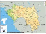 Guinea <br /> Physical <br /> Wall Map Map