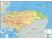 Honduras <br /> Physical <br /> Wall Map Map