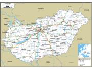 Hungary Road <br /> Wall Map Map