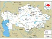 Kazakhstan Road <br /> Wall Map Map