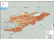 Kyrgyzstan <br /> Physical <br /> Wall Map Map