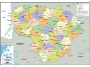 Lithuania <br /> Political <br /> Wall Map Map