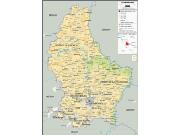 Luxembourg <br /> Physical <br /> Wall Map Map
