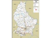 Luxembourg Road <br /> Wall Map Map