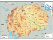 Macedonia <br /> Physical <br /> Wall Map Map
