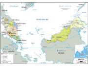 Malaysia <br /> Political <br /> Wall Map Map