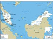 Malaysia Road <br /> Wall Map Map