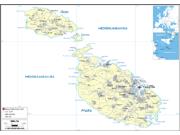 Malta <br /> Political <br /> Wall Map Map