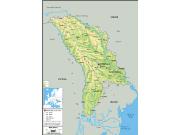 Moldova <br /> Physical <br /> Wall Map Map