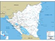 Nicaragua Road <br /> Wall Map Map