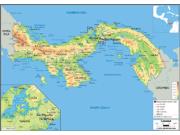 Panama <br /> Physical <br /> Wall Map Map