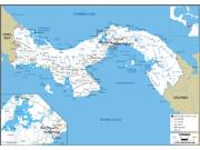 Panama Road <br /> Wall Map Map