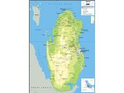 Qatar <br /> Physical <br /> Wall Map Map