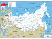 Russia Road <br /> Wall Map Map