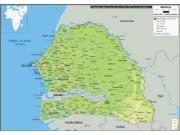 Senegal <br /> Physical <br /> Wall Map Map