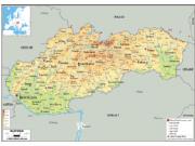 Slovakia <br /> Physical <br /> Wall Map Map
