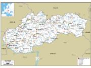 Slovakia Road <br /> Wall Map Map
