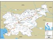 Slovenia Road <br /> Wall Map Map