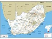 South Africa Road <br /> Wall Map Map