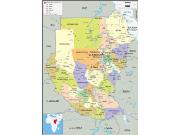 Sudan <br /> Political <br /> Wall Map Map