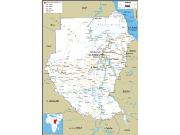 Sudan Road <br /> Wall Map Map