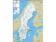 Sweden Road <br /> Wall Map Map