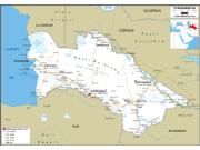 Turkmenistan Road <br /> Wall Map Map