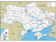 Ukraine Road <br /> Wall Map Map