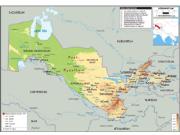 Uzbekistan <br /> Physical <br /> Wall Map Map