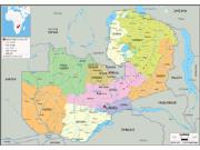 Zambia <br /> Political <br /> Wall Map Map