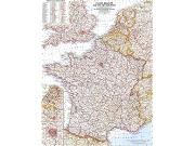 France, Belgium and the Netherlands 1960 <br /> Wall Map Map