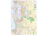 Seattle, WA <br /> Wall Map Map