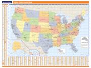 United States Color <br /> Wall Map <br />with Counties Map