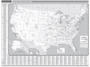 United States Gray <br /> Wall Map <br />with Counties Map