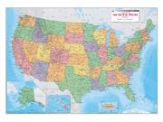 <br /> Political <br /> Wall Map Of The US Map