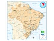 Brazil <br /> Wall Map Map