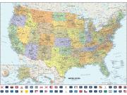 Classic USA <br /> Wall Map with Flags Map